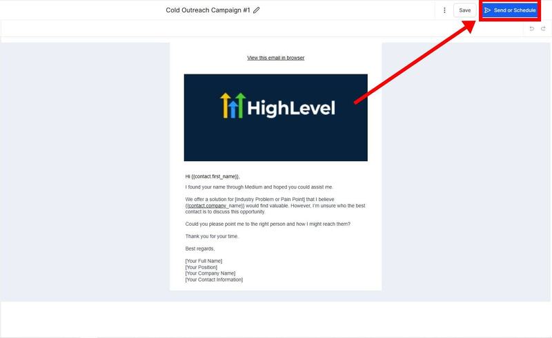 gohighlevel send or schedule